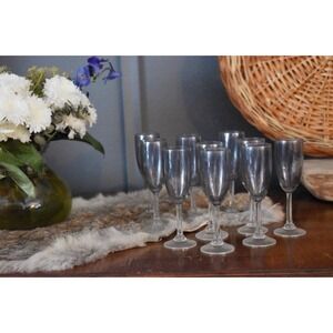 10 cordial glasses Smoke Bowl liqueur Hand blown gray bowl small liquor aperitif